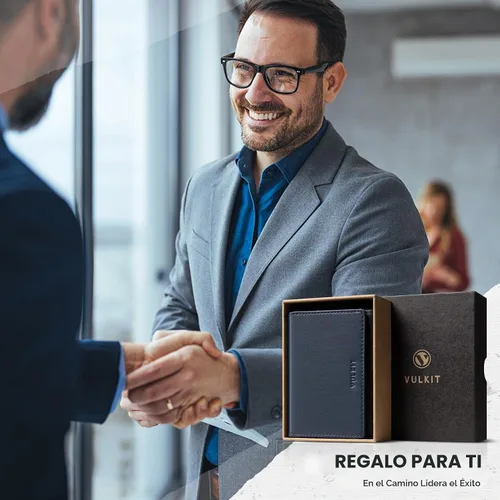 Vista 7 de VULKIT Tarjetero de cuero de primera calidad con bloqueo RFID con ventana de identificación, cierre magnético con capacidad para hasta 40 tarjetas