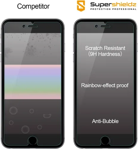 Vista 2 de Supershieldz mica protectora de vidrio templado para iPhone 6 y 6S, antirrayas, no deja marca de huellas digitales, no deja burbujas, 2
