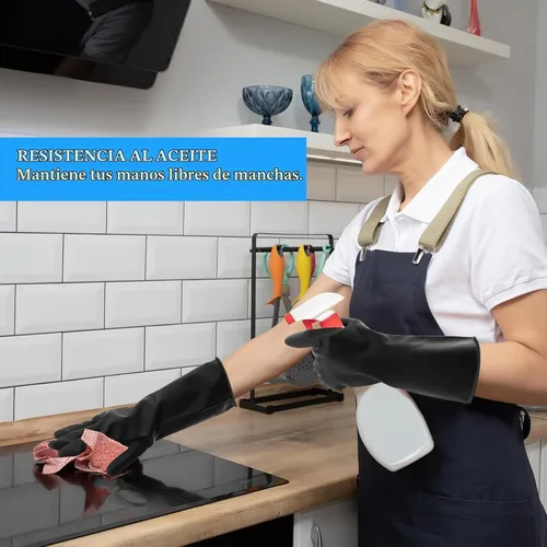 Vista 5 de 2 pares de guantes largos de goma resistentes de látex de manga larga para hombres y mujeres 14.2 in-1 par