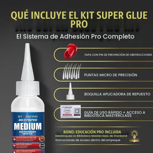 Vista 5 de Starbond EM-150 Medium - Adhesivo instáneo premium CA (cianoacrilato), súper pegamento, para carpintería, pasatiempos, lapidarios, uñas acrílicas