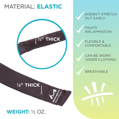 Vista 5 de BraceAbility Soporte para la epicóndilitis Correa de codo para dolor de epicóndilo medial/lateral y tendinitis banda de compresión de brazo