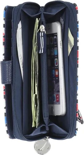 Vista 5 de Nautica Be Shore - Cartera de mujer con bloqueo RFID y cremallera alrededor del embrague, Mar del Norte