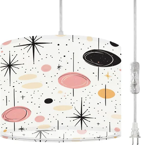 Vista 14 de Plug in Pendant Light Succulent Field Stained Glass Panel Hanging Lamp with Plug in Cord 16.4 ft Dimmable Hanging Light for Bedroom Kitchen Island