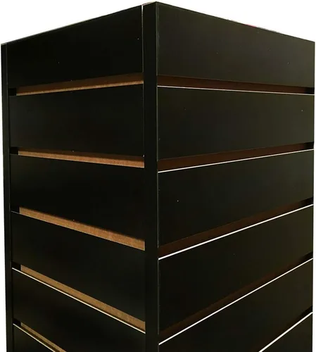 Vista 3 de 12 x 12 x 54 pulgadas, accesorio giratorio negro de 4 lados para pantalla de piso