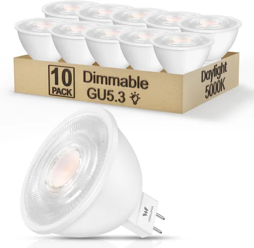 Vista 11 de Bombilla LED MR16 regulable, 5 W (equivalente a 50 W) 2700 K blanco cálido, bombillas de base GU5.3, ángulo de haz de 40°, 12 V CA CC - sin