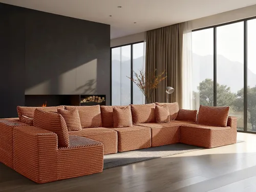 Vista 62 de Sofá modular de gran tamaño de 108 pulgadas, cómodo sofá deshuesado en forma de U para sala de estar, asientos extra profundos, sin montaje, sofá