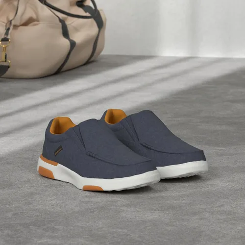Vista 2 de OrthoComfoot Zapatos ortopédicos cómodos sin cordones para hombre con soporte de arco, mocasines ortopédicos para fascitis plantar, zapatos de lona