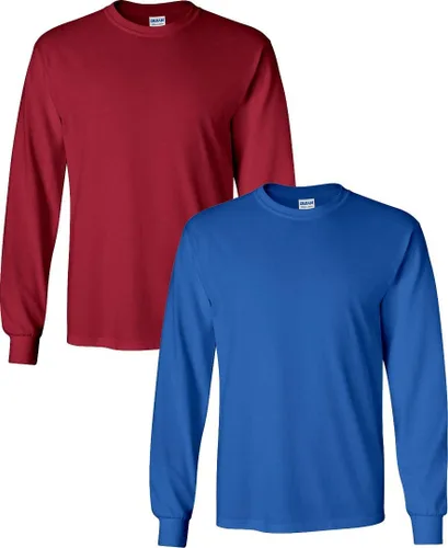 Vista 14 de Gildan - Camiseta de algodón y de manga larga para hombre, modelo G2400 (1) verde irlandés + (1) negro