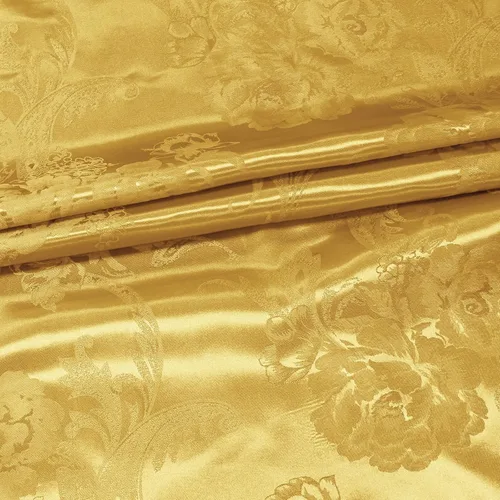Vista 8 de KKJIAF Tela de Jacquard de Satén Dorado 1 Yarda, 49" de ancho, Estampado de Peonía, Tela de Brocado Brillante y Sedoso para Vestido, Camisas