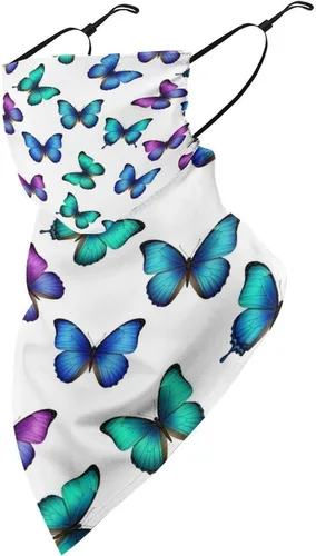 Vista 16 de Bufanda de protección solar UV, bufanda triangular reutilizable con lazo para las orejas