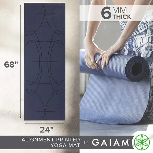 Vista 3 de Gaiam - Alfombrilla de yoga, 6 mm, extra gruesa, antideslizante, de primera calidad, para todo tipo de yoga, pilates y ejercicios en el suelo