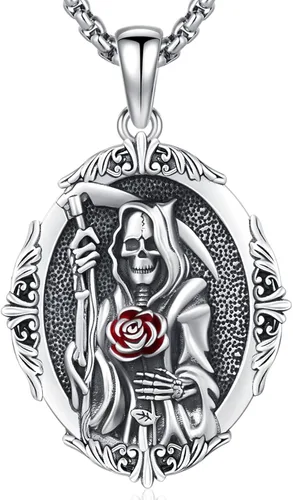 Vista 24 de Collar de amuleto de medalla de San Patrono de plata/oro de 14 39A-St Peregrino-Plata