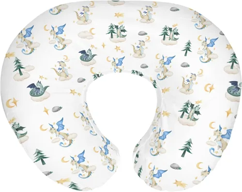 Vista 12 de Fundas de almohada de lactancia de dragón y caballeros de cuento de hadas para niños y niñas, dragones de fantasía, castillo de princesa, funda