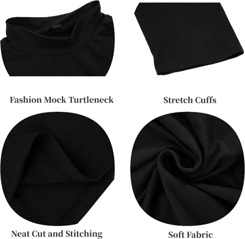Vista 5 de Rela Bota Camisetas de moda para hombre, cuello alto, ropa interior térmica, manga larga, ajuste delgado, elástico, básico