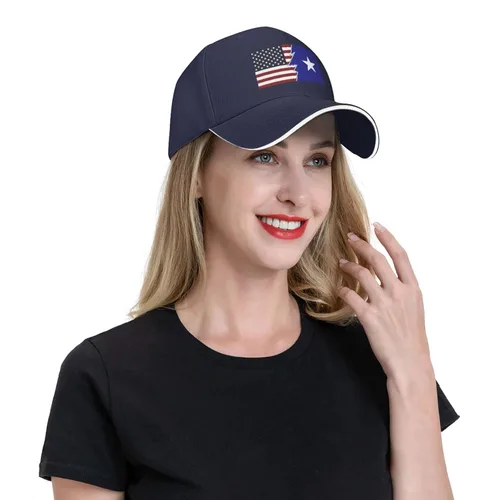 Vista 3 de QIZYOQA Ripped Style American and Bonnie Blue Flag Baseball Cap for Men Women Adjustable Funny Dad Hat