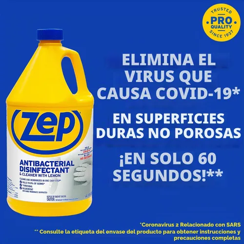 Vista 3 de Zep Commercial 1041688, desinfectante antibacteriano, botella de 1 galón