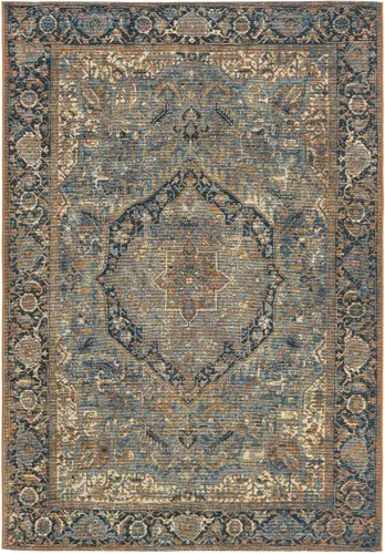 Vista 3 de Unique Loom Outdoor Traditional Collection - Alfombra de área - Nosara (4 pies 1 pulgada x 6 pies 1 pulgada, rectangular, azul/azul claro)
