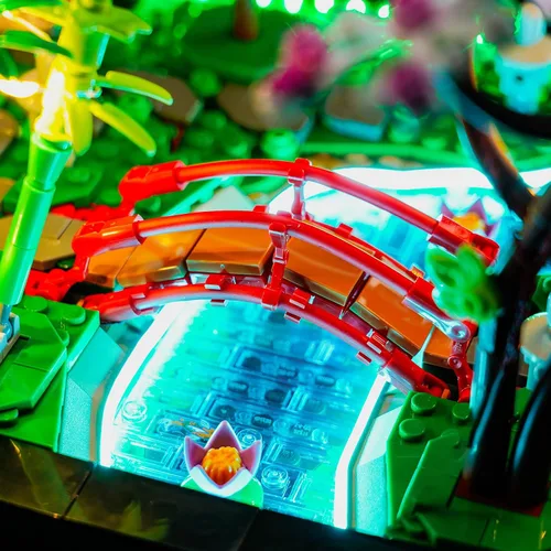 Vista 4 de Kit de luces LED para Lego Tranquil Garden, luz compatible con Lego 10315 Icons Tranquil Garden Set, versión de control remoto (modelo no incluido)