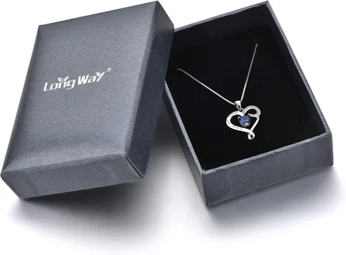 Vista 6 de Regalo de cumpleaños para mamá, collar con dije de corazón de plata esterlina 925 con texto en inglés "I Love You Mom