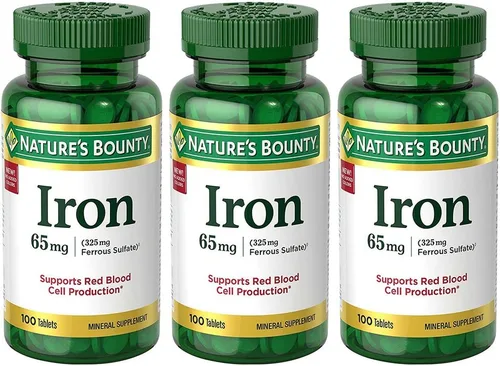 Vista 7 de Nature's Bounty Hierro 65 mg comprimidos 100 comprimidos, 100 cada uno, paquete de 3
