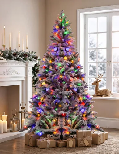 Vista 10 de Árbol de Navidad artificial verde sin luz de 6 pies con 480 puntas de ramas