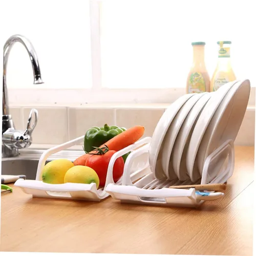 Vista 4 de 2 soportes de plástico apilables para latas, color blanco, contenedores de almacenamiento para refrigerador