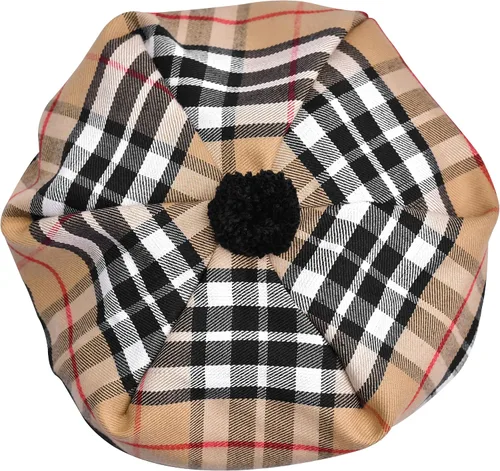 Vista 34 de Sombrero escocés Tam o Shanter Gorro escocés Tartan P.V Tartan (poliviscosa) Mezcla de lana con pompón Talla única para todos.