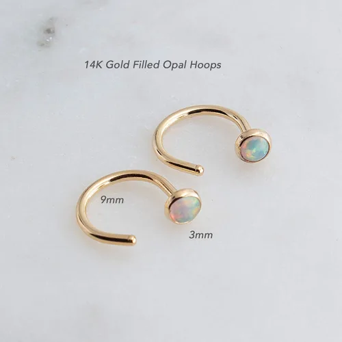 Vista 17 de Half Huggie Gold Hoop Earrings for Girls Women Tiny Cartilage Birthstone Stud Piercing Earring Hypoallergenic Earring Screw Back Dainty Hug Hoops