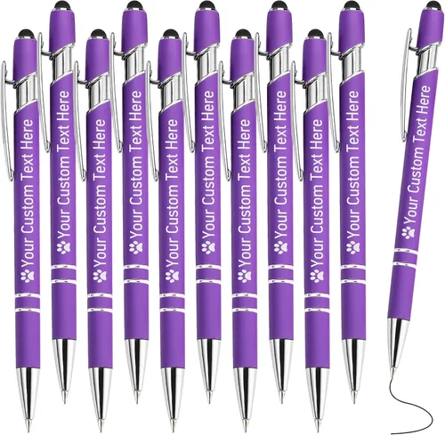 Vista 45 de STREADVE Bolígrafos personalizados personalizados con nombre grabado, logotipo, texto, bolígrafos de escritura suave, regalo personalizado para Negro