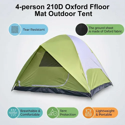 Vista 3 de Camping Tents Outdoor Tents, 4/6 Person Family Camping Tent,Heavy Duty,Waterproof Windproof, Oxford Fabric Ground Cloth Fishing, Hiking, Summer