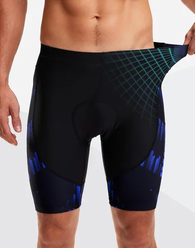 Vista 5 de Pantalones cortos de ciclismo para hombre, acolchados en 4D, para ciclismo, ciclismo en carretera, con bolsillos con cremallera