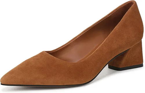 Vista 16 de Franco Sarto Women's Racer Pointed Toe Block Heel Pumps Zapatilla Ballet Rosa Claro Gamuza