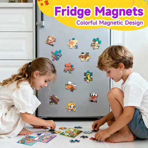 Vista 3 de WAWIBEE- Paquete de 12 libros de rompecabezas magnéticos para niños pequeños de 3 a 5 años y niños de 4 a 8 años, regalos para bolsas de golosinas