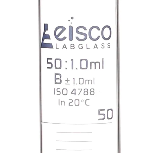 Vista 2 de EISCO Cilindro graduado, 1.7 fl oz - Tolerancia de clase B ± 0.0 fl oz Base hexagonal Azul Graduaciones Borosilicato 3.3 Glass- Eisco Labs