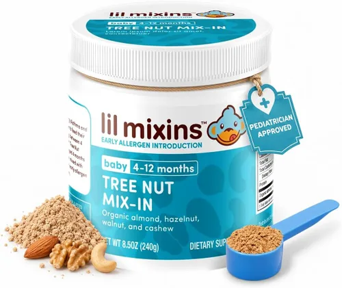 Vista 6 de Lil Mixins Mezclas tempranas de introducción a alérgenos, yema de huevo cocida Etapa de bebé 1-3, para edades de 4-12 meses, frasco de 8.5 Oz