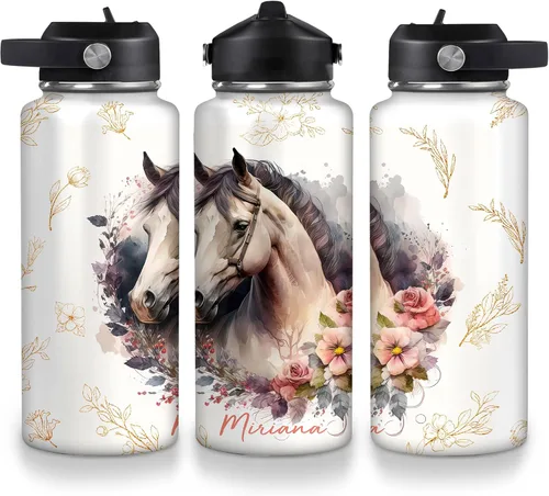 Vista 10 de Hyturtle Botella de agua de acero inoxidable con animales personalizados 19032025 D2 (abeja)