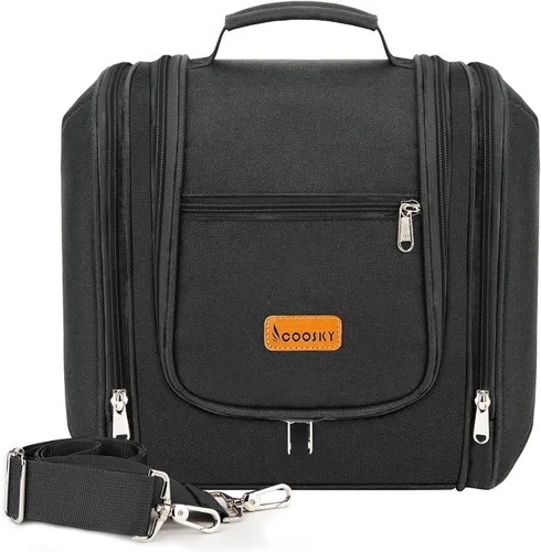 Vista 12 de COOSKY Neceser de viaje colgante extragrande para mujeres y hombres, bolsa de higiene, kit organizador de baño y ducha con soportes de banda