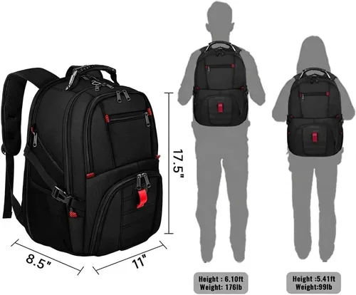 Vista 7 de YOREPEK Mochila de viaje, mochilas para laptop de 15.6 pulgadas para hombres y mujeres, mochila universitaria resistente al agua, bolsa de trabajo