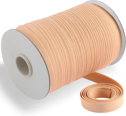 Vista 16 de Cinta al bies de doble pliegue de 1/2 pulgada, cinta al bies de doble pliegue de 55 yardas, carrete continuo a granel para coser ropa, acolchado