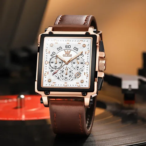 Vista 9 de OLEVS Elegante reloj de pulsera para hombre, correa de silicona, cronógrafo de acero inoxidable Pro Diver, reloj cronógrafo de fecha impermeable