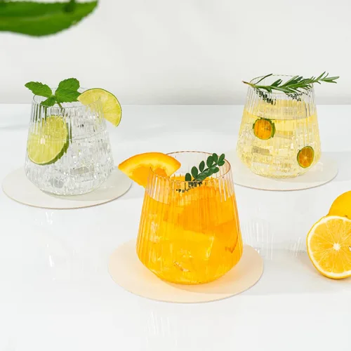 Vista 6 de BESTSTAR 36 Piezas Copas de Vino de Plástico Transparente Acanalado de 12 onzas, Copas de Champán Desechables de Origami Onduladas, Elegantes Vasos