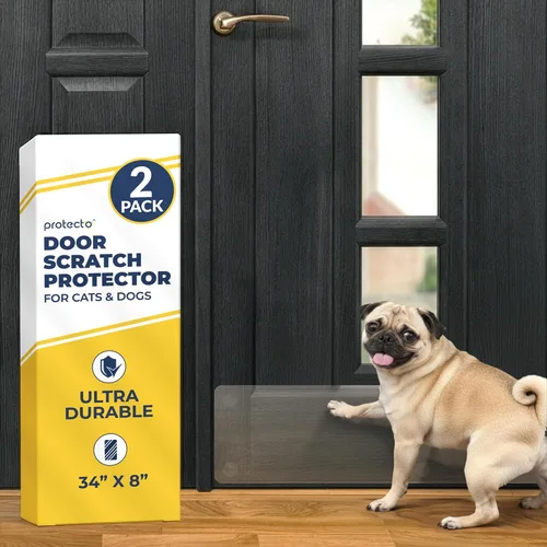 Vista 14 de PROTECTO Door Protector from Dog Scratching, 18x12 - Door Scratch Guard Heavy Duty Door Scratch Protector for Cats & Dogs, Clear Scratch Shield