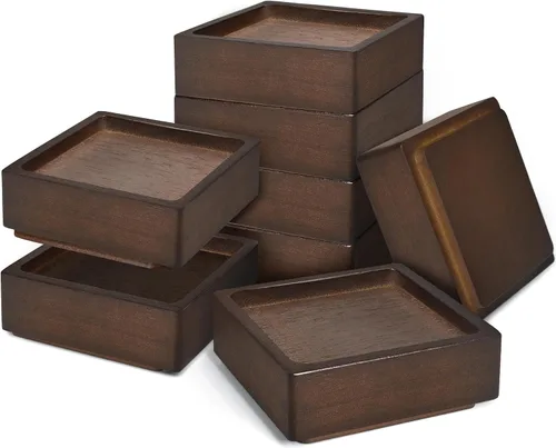 Vista 12 de Elevadores de madera para cama, bloques de madera resistentes, apilables de 1 pulgada a 2 pulgadas, 3 pulgadas 4 pulgadas de alto, elevadores