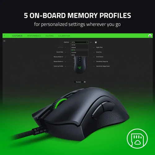 Vista 5 de Razer DeathAdder v2 - Mouse ergonómico para juegos con cable Chroma RGB iluminación programable (renovado)