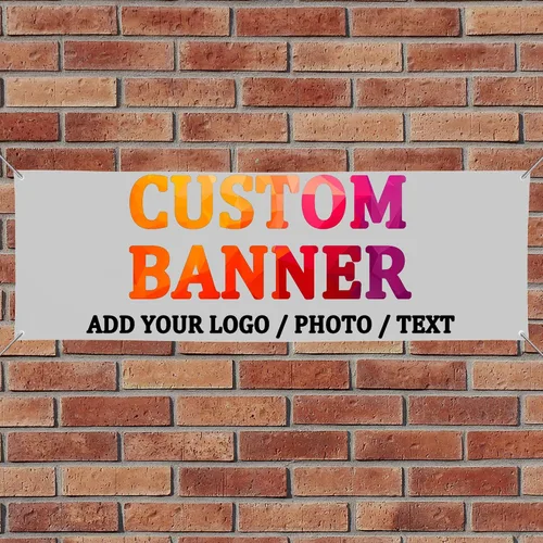 Vista 10 de Personaliza tu propio cartel con foto, imagen, fotografía, logotipo o nombre, pancartas personalizadas para fiesta de cumpleaños, negocio, 10' X 3