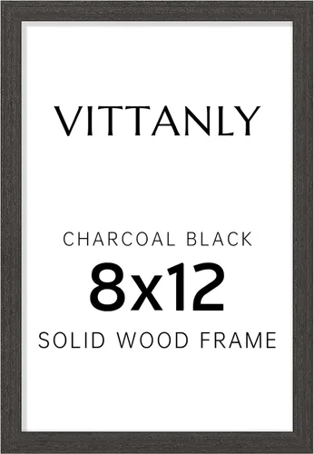 Vista 212 de Vittanly - Marco de fotos de 4 x 6 pulgadas de madera maciza con plexiglás, incluye paspartú de 3,5 x 5, para colgar en la pared o poner sobre una