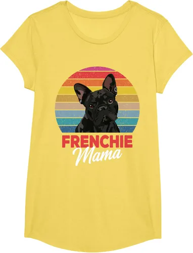 Vista 61 de Frenchie Mama - Camiseta divertida de regalo para niñas y perros Bulldog Francés, Negro, S
