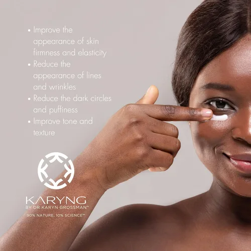 Vista 3 de Karyng Crema de ojos revitalizante con péptidos, tratamiento antienvejecimiento para hinchazón, líneas finas, ojeras, piel seca e hidratación