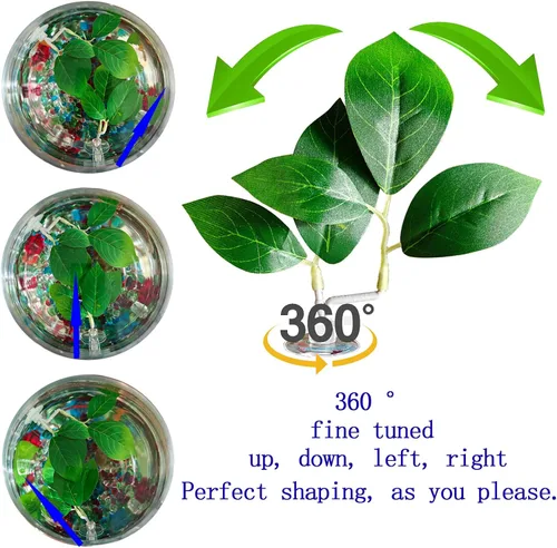 Vista 3 de Almohadilla de hojas de pescado, accesorios para pecera, decoración de acuario, simulación de 2 plantas de plástico ajustables, Betta Natural