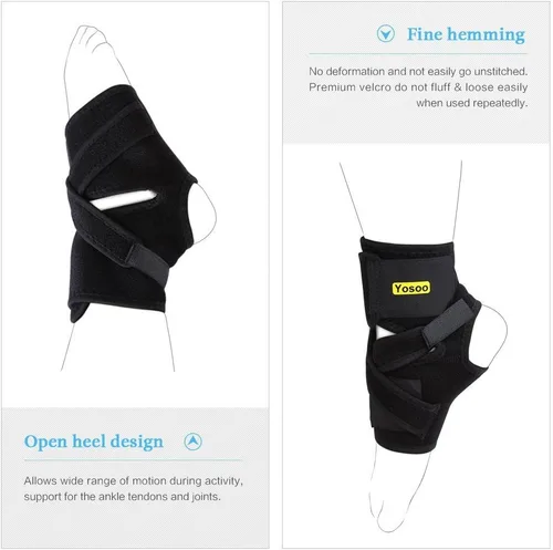 Vista 3 de Yosoo Health Gear Yosoo - Tobillera de neopreno transpirable ajustable de compresión para tendones de esguince de tobillo, talla única, color negro